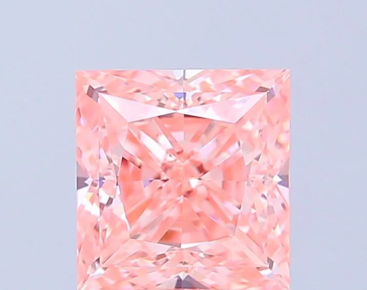 3.01ct PRINCESS Fancy Vivid Pink VVS2 Coloured Lab diamond