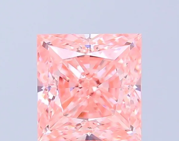3.01ct PRINCESS Fancy Vivid Pink VVS2 Coloured Lab diamond