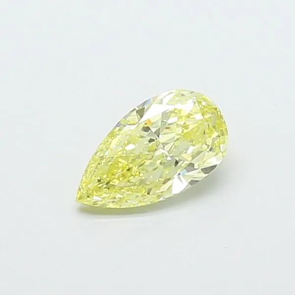0.64ct PEAR Fancy Intense Yellow VS2 Coloured Lab diamond