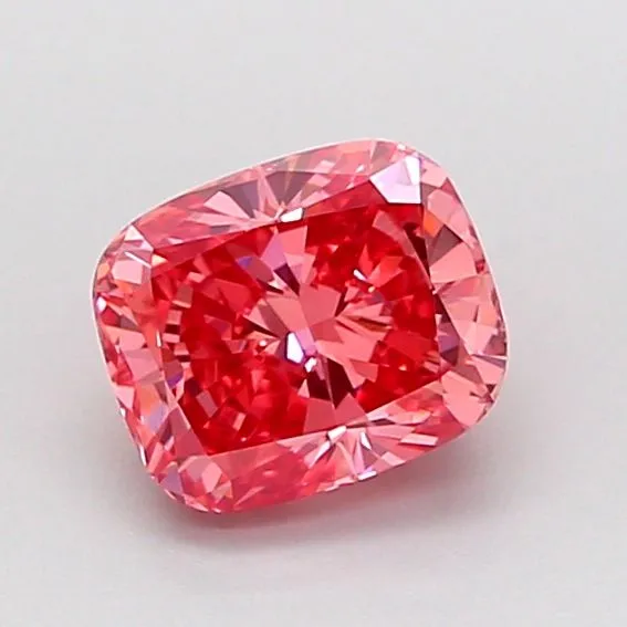 0.86ct CUSHION Fancy Vivid Pink VVS1 Coloured Lab diamond