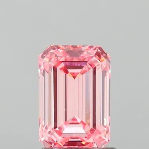 1.52ct EMERALD Fancy Vivid Pink VVS2 Coloured Lab diamond