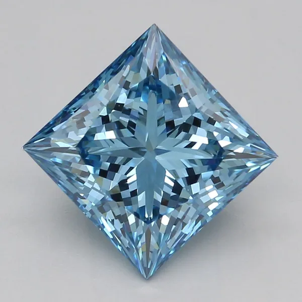 1.91ct PRINCESS Fancy Vivid Blue VVS2 Coloured Lab diamond