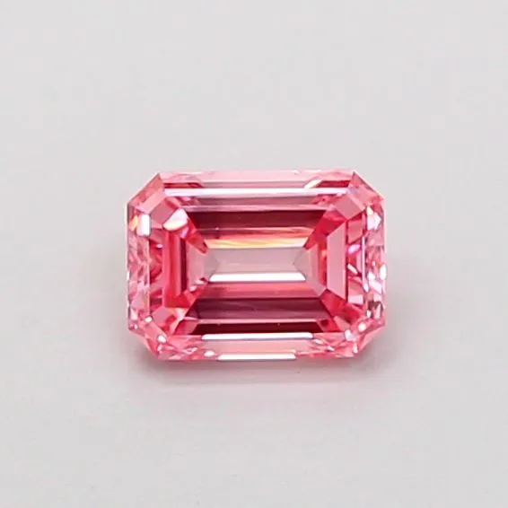 0.52ct EMERALD Fancy Vivid Pink VS1 Coloured Lab diamond