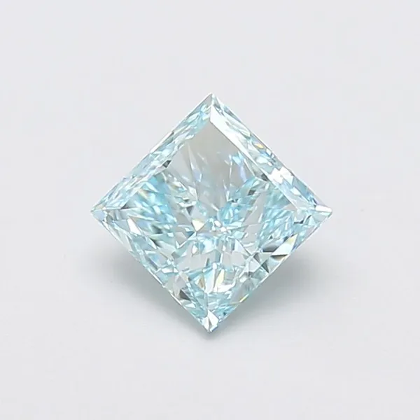 1.4ct PRINCESS Fancy Intense Blue VVS2 Coloured Lab diamond