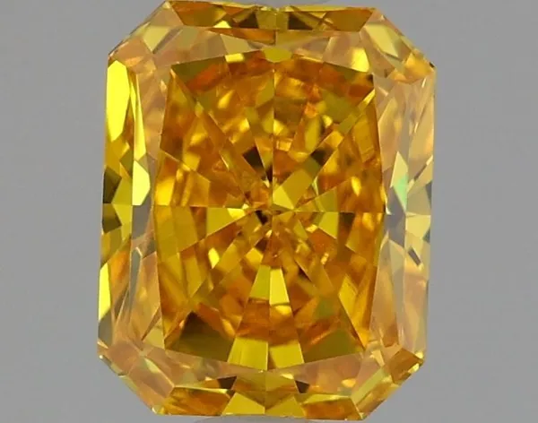 1.11ct RADIANT Fancy Vivid Yellow VS2 Coloured Lab diamond