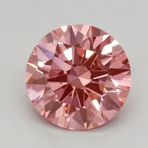 0.73ct ROUND Fancy Vivid Pink VS1 Coloured Lab diamond