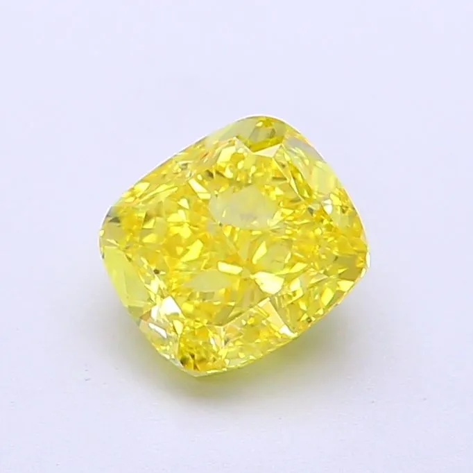 1.17ct CUSHION Fancy Vivid Yellow VVS2 Coloured Lab diamond