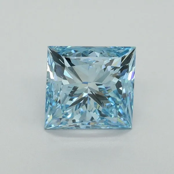 1.56ct PRINCESS Fancy Vivid Blue VS1 Coloured Lab diamond