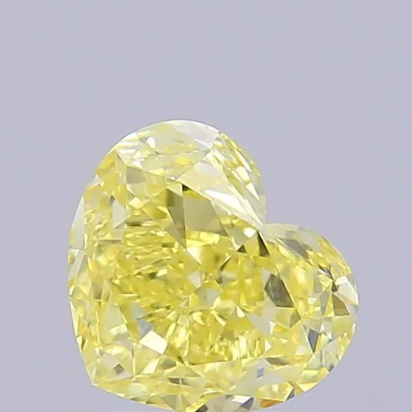 1.31ct HEART Fancy Intense Yellow VVS2 Coloured Lab diamond