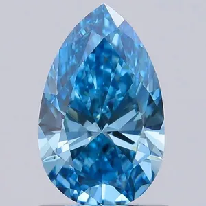 0.8ct PEAR Fancy Vivid Blue VVS2 Coloured Lab diamond