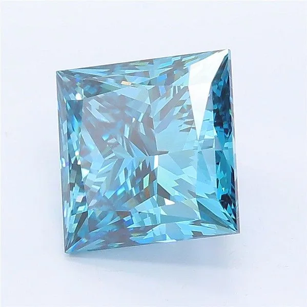 3.01ct PRINCESS Fancy Vivid Blue VS1 Coloured Lab diamond