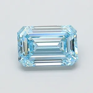 1.21ct EMERALD Fancy Intense Blue VVS2 Coloured Lab diamond