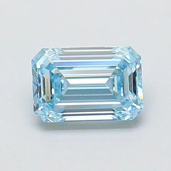 1.21ct EMERALD Fancy Intense Blue VVS2 Coloured Lab diamond