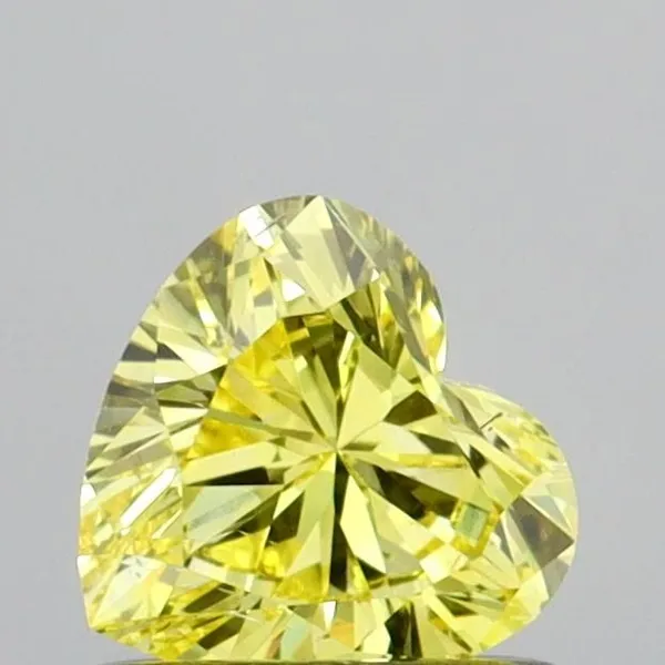 0.6ct HEART Fancy Vivid Yellow SI1 Coloured Lab diamond