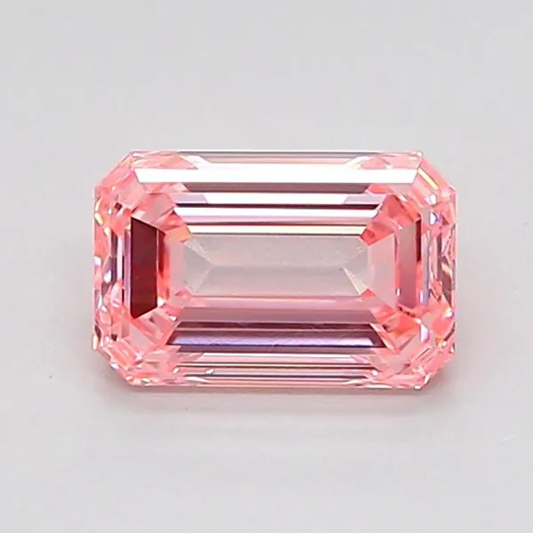 1.02ct EMERALD Fancy Intense Pink VVS2 Coloured Lab diamond