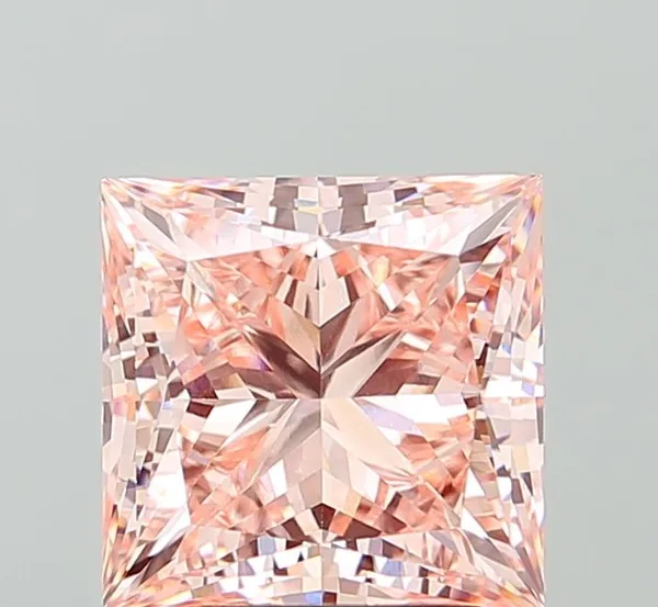 3.59ct PRINCESS Fancy Vivid Pink VVS2 Coloured Lab diamond