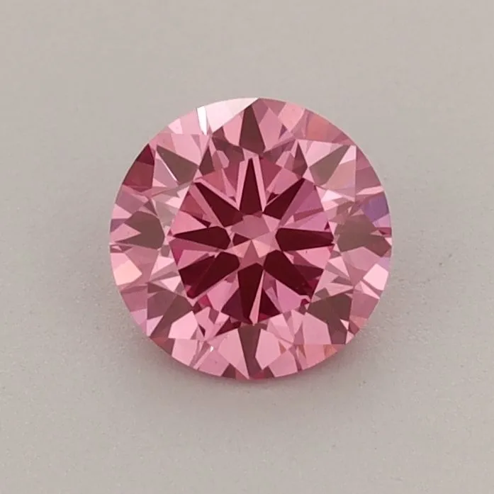 0.62ct ROUND Fancy Vivid Pink VS2 Coloured Lab diamond