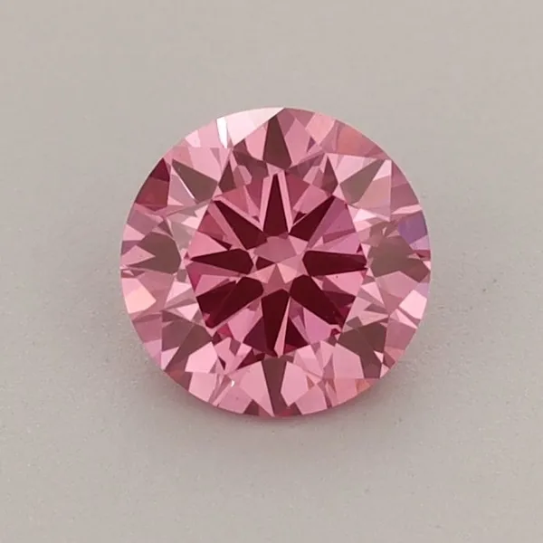 0.62ct ROUND Fancy Vivid Pink VS2 Coloured Lab diamond