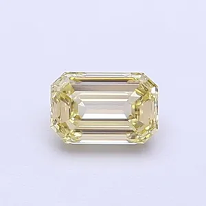 0.39ct EMERALD Fancy Light Yellow VVS2 Coloured Lab diamond
