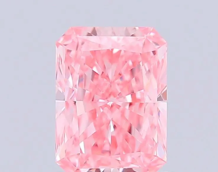 1.02ct RADIANT Fancy Vivid Pink VVS2 Coloured Lab diamond