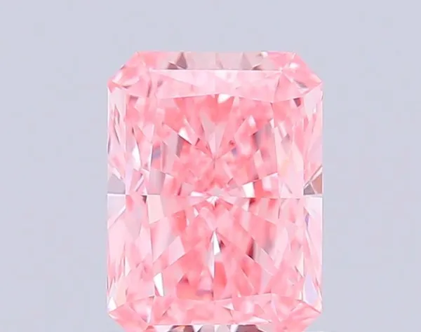 1.02ct RADIANT Fancy Vivid Pink VVS2 Coloured Lab diamond