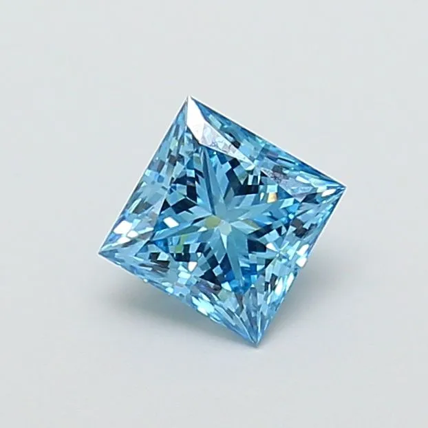 1.03ct PRINCESS Fancy Vivid Blue VS1 Coloured Lab diamond