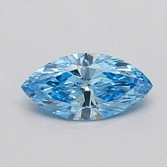 0.35ct MARQUISE Fancy Vivid Blue VVS2 Coloured Lab diamond