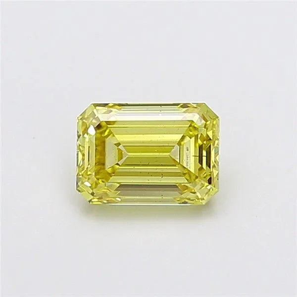 1.52ct EMERALD Fancy Intense Yellow VS2 Coloured Lab diamond