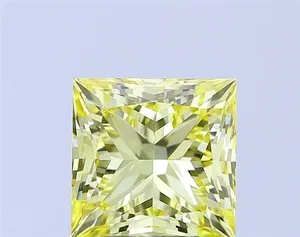 1.51ct PRINCESS Fancy Yellow VS1 Coloured Lab diamond