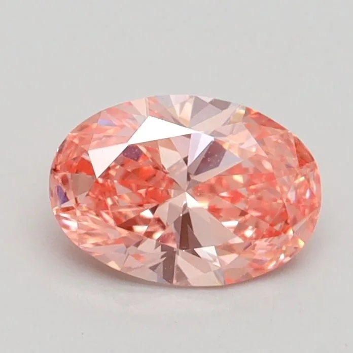 0.70ct OVAL Fancy Vivid Pink SI1 Coloured Lab diamond