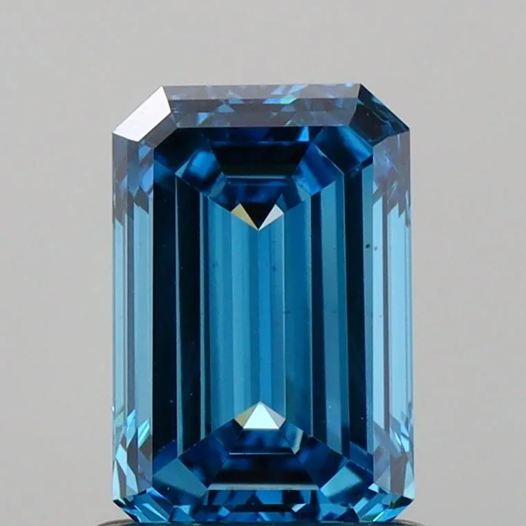 0.96ct EMERALD Fancy Vivid Blue VS1 Coloured Lab diamond