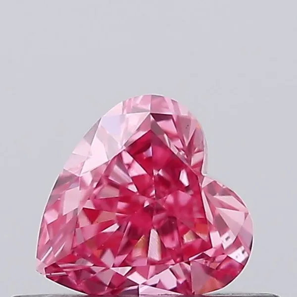 0.4ct HEART Fancy Vivid Pink VS1 Coloured Lab diamond
