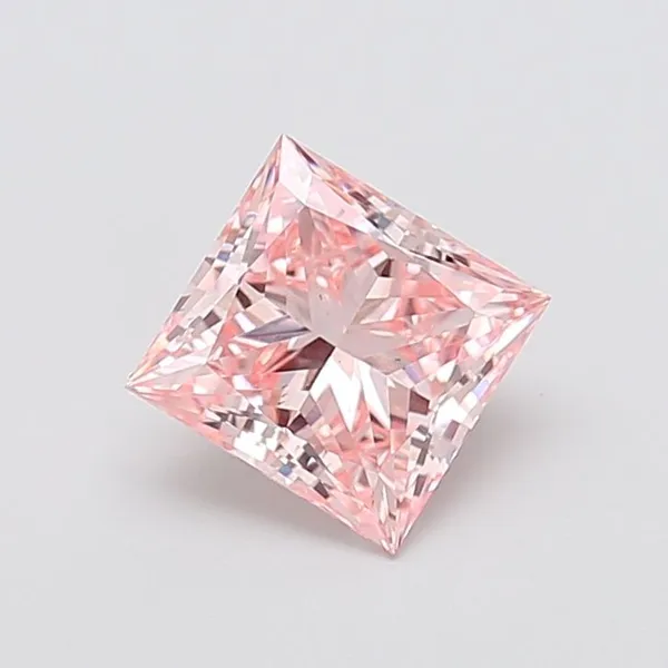 2.03ct PRINCESS Fancy Intense Pink VS2 Coloured Lab diamond