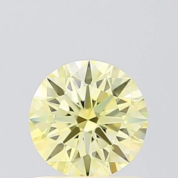 0.71ct ROUND Fancy Yellow VVS2 Coloured Lab diamond