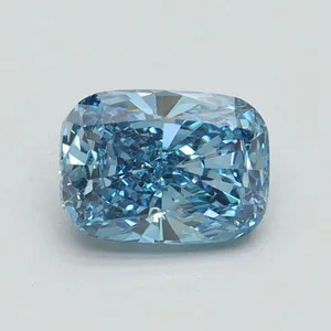 1ct CUSHION Fancy Vivid Blue VS2 Coloured Lab diamond