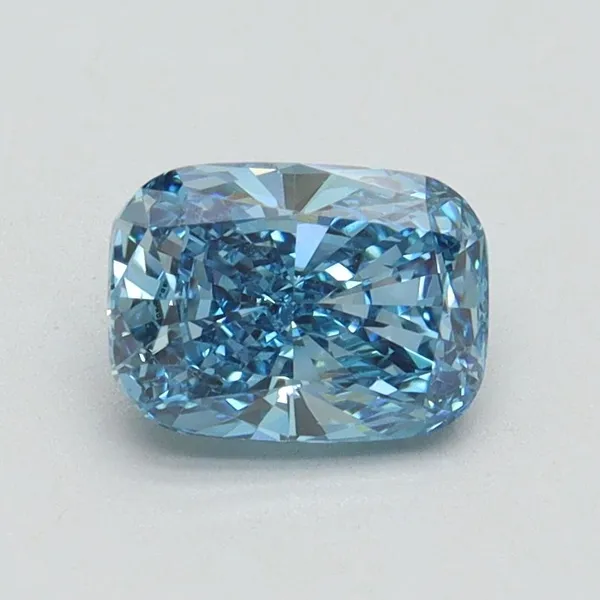 1ct CUSHION Fancy Vivid Blue VS2 Coloured Lab diamond