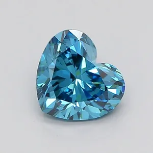 1.07ct HEART Fancy Vivid Blue VVS2 Coloured Lab diamond