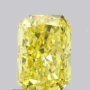 0.84ct RADIANT Fancy Vivid Yellow VS1 Coloured Lab diamond