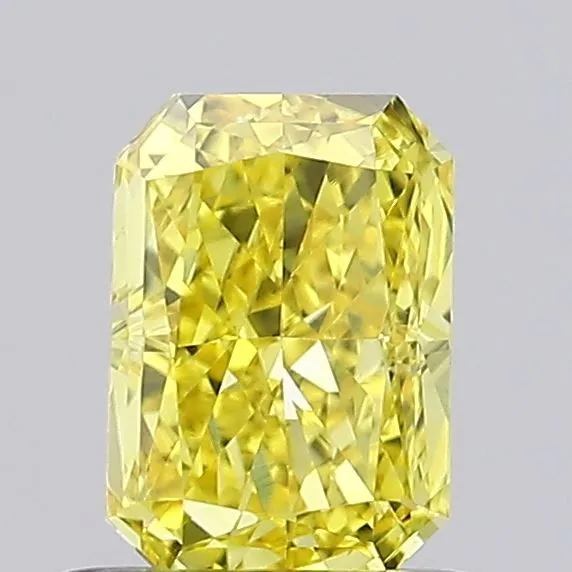 0.84ct RADIANT Fancy Vivid Yellow VS1 Coloured Lab diamond