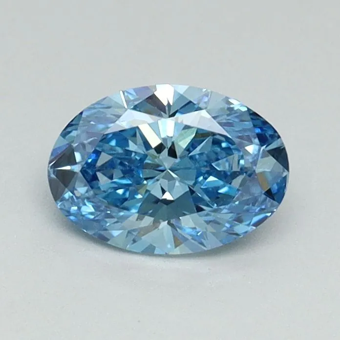0.58ct OVAL Fancy Vivid Blue VS1 Coloured Lab diamond