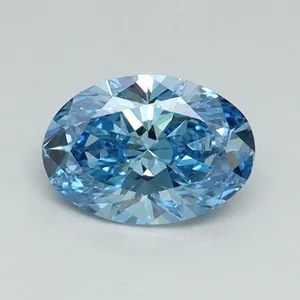 0.58ct OVAL Fancy Vivid Blue VS1 Coloured Lab diamond
