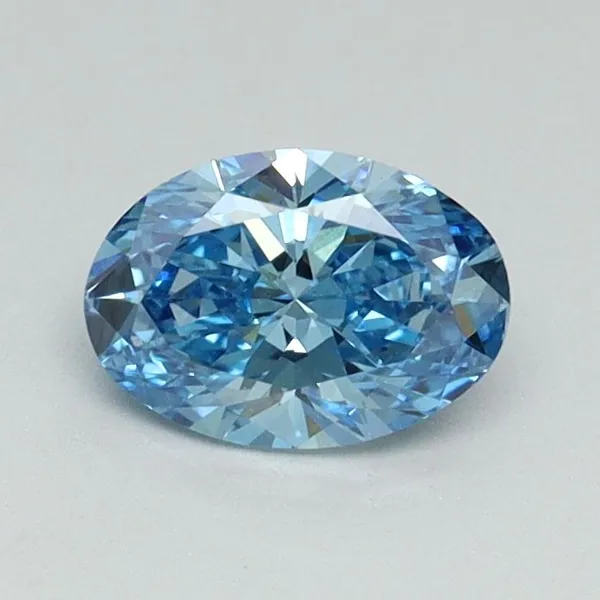 0.58ct OVAL Fancy Vivid Blue VS1 Coloured Lab diamond