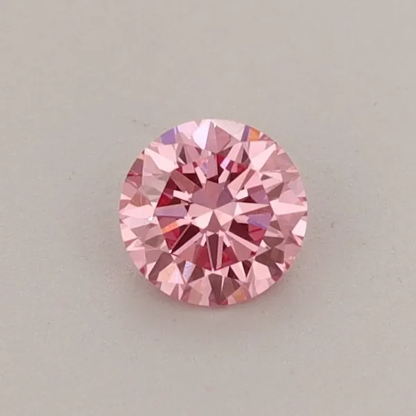 0.32ct ROUND Fancy Vivid Pink VVS2 Coloured Lab diamond