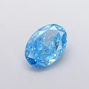 1.02ct OVAL Fancy Vivid Blue VS2 Coloured Lab diamond