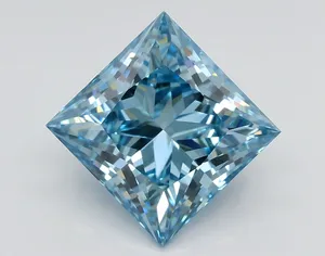 3.02ct PRINCESS Fancy Vivid Blue VS2 Coloured Lab diamond