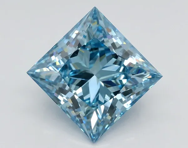3.02ct PRINCESS Fancy Vivid Blue VS2 Coloured Lab diamond