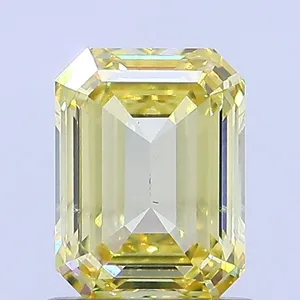 0.83ct EMERALD Fancy Intense Yellow SI1 Coloured Lab diamond