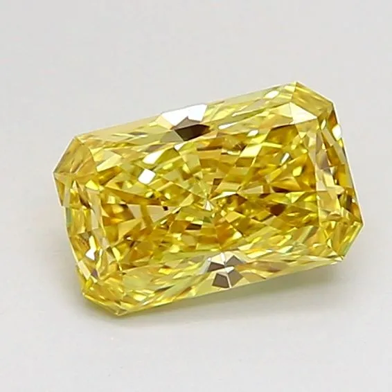 0.8ct RADIANT Fancy Vivid Yellow VS1 Coloured Lab diamond