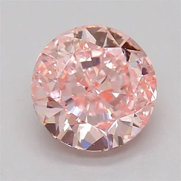 0.6ct ROUND Fancy Vivid Pink VVS2 Coloured Lab diamond