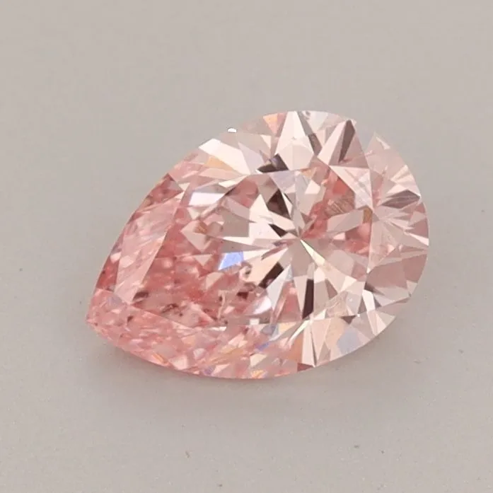 0.64ct PEAR Fancy Vivid Pink VS1 Coloured Lab diamond